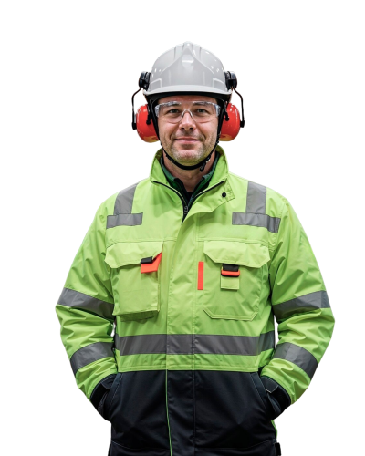 worker-green-safety-jacket-helmet-ear-protection-factory